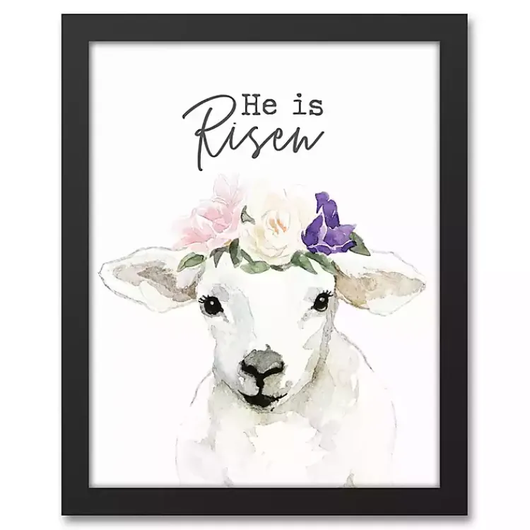 Best He is Risen Lamb Framed Canvas Art Print Easter Decorations