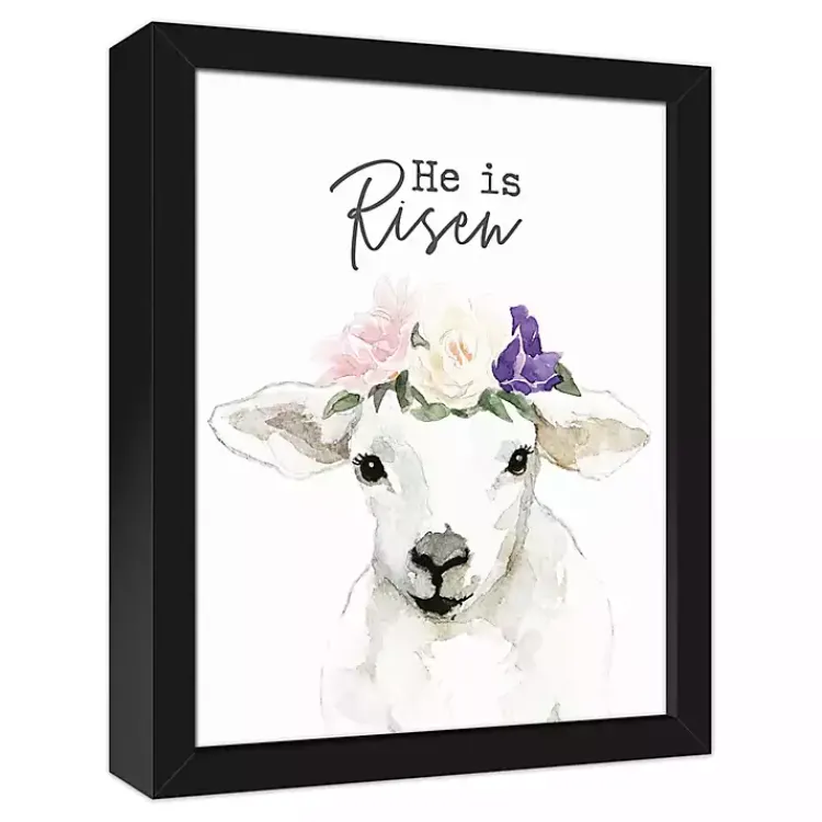 Best He is Risen Lamb Framed Canvas Art Print Easter Decorations