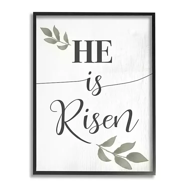 Clearance He Is Risen Leaves Framed Easter Wall Art Easter Decorations