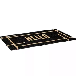 Kirklands Home Doormats|Hello Linear Doormat Black