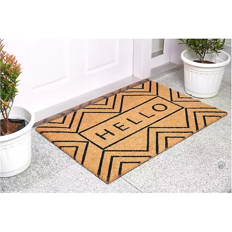 Kirklands Home Doormats|Hello Chevron Doormat