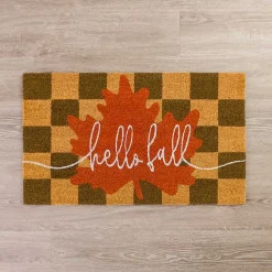 Kirklands Home Doormats|Hello Fall Checkered Doormat