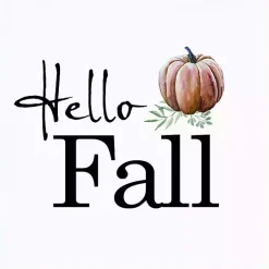 Online Hello Fall Pumpkin Typography Framed Wall Art Fall