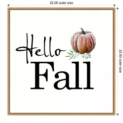 Online Hello Fall Pumpkin Typography Framed Wall Art Fall