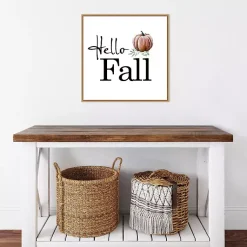 Online Hello Fall Pumpkin Typography Framed Wall Art Fall