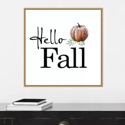 Online Hello Fall Pumpkin Typography Framed Wall Art Fall