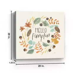 Online Hello Fall Wreath Harvest Canvas Wall Plaque Fall