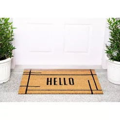 Kirklands Home Doormats|Hello Natural Linear Doormat Brown