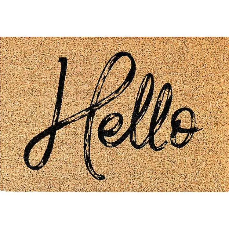 Kirklands Home Doormats|Hello Script Natural Doormat Brown