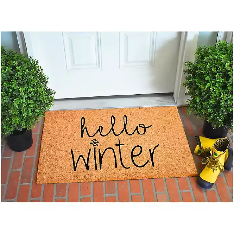 Kirklands Home Doormats|Hello Winter Coir Doormat