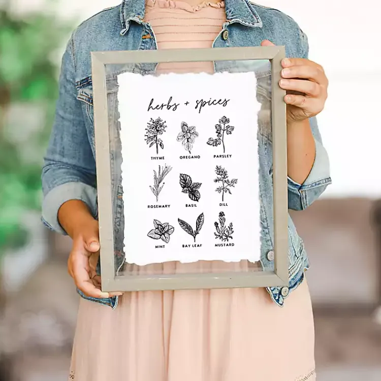 Kirklands Home Wall Plaques|Herbs and Spices Framed Wall Plaque