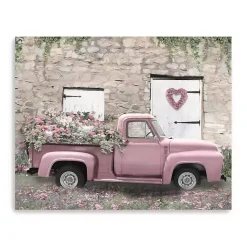 Online Hideaway Pink Truck Canvas Art Print Valentines Day Decorations
