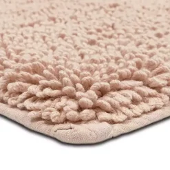 Kirklands Home Bathroom Rugs|High Pile Blush Cotton Non-Skid Classic Bath Mat Pink
