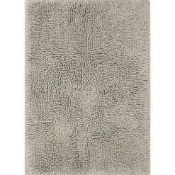 Kirklands Home Bathroom Rugs|High Pile Silver Cotton Non-Skid Classic Bath Mat Gray