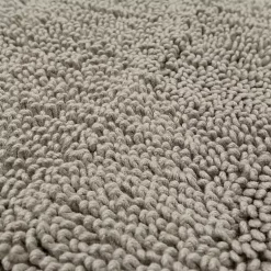 Kirklands Home Bathroom Rugs|High Pile Silver Cotton Non-Skid Classic Bath Mat Gray