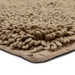Kirklands Home Bathroom Rugs|High Pile Taupe Cotton Non-Skid Classic Bath Mat Tan