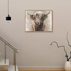 Kirklands Home Framed Art|Highland Portrait Framed Canvas Art Print Brown