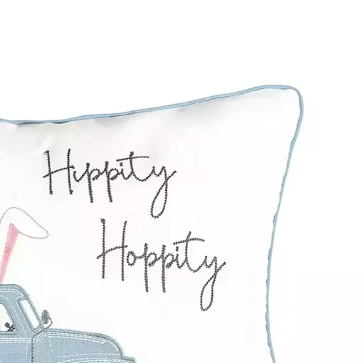 Clearance Hippity Hoppity Blue Truck Accent Pillow Easter Decorations