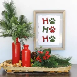 Clearance Ho Ho Ho Paw Prints Wall Plaque Christmas Art & Wall Decor