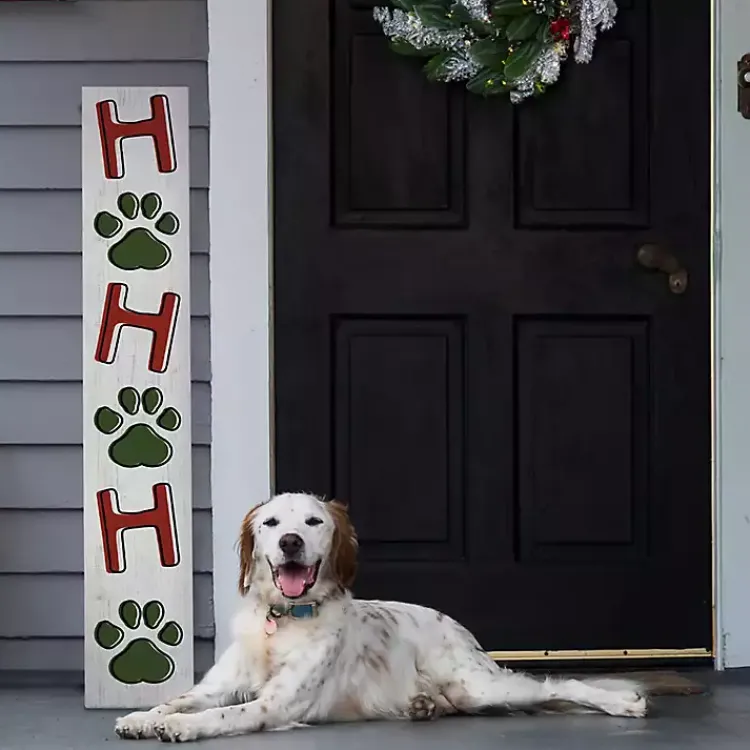Hot Ho Ho Ho Paws Porch Board Outdoor Christmas Decorations