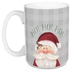 Ho Ho Ho Santa Checkered Christmas Mugs, Set of 2 Christmas Dining & Entertaining