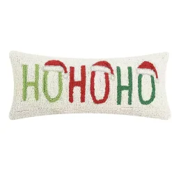 Hot Ho Ho Ho Santa Hats Wool Pillow Christmas Pillows