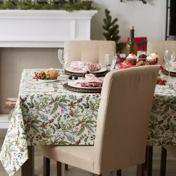 Discount Holiday Berries Tablecloth, 52 in. Christmas Dining & Entertaining