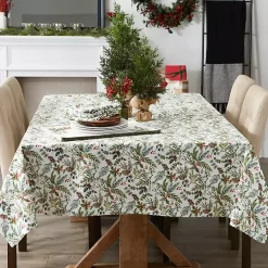 Discount Holiday Berries Tablecloth, 52 in. Christmas Dining & Entertaining