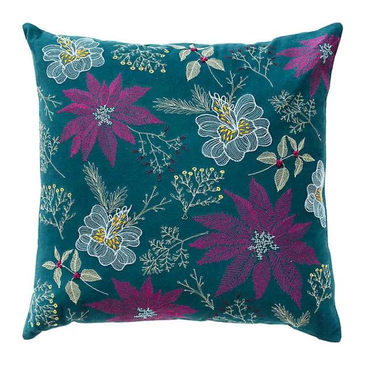 Clearance Holiday Botanicals Christmas Throw Pillow Pillows