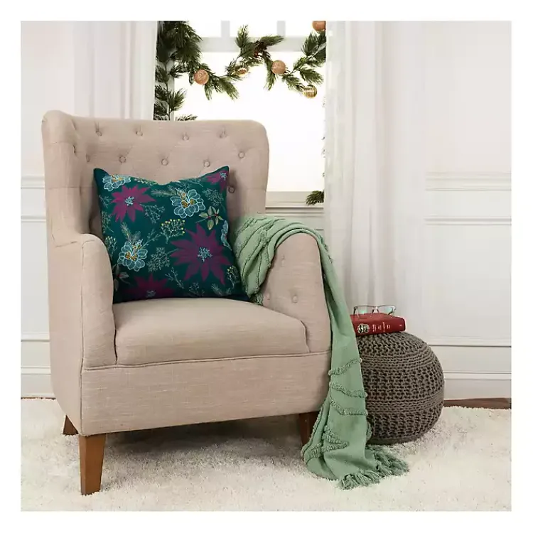 Clearance Holiday Botanicals Christmas Throw Pillow Pillows