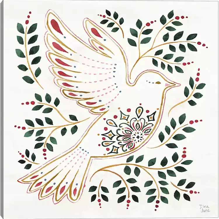 New Holiday Dove Canvas Art Print Christmas Art & Wall Decor
