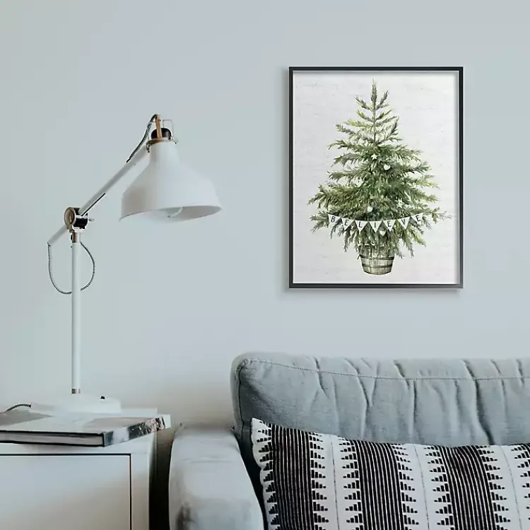 Discount Holiday Green Fir Tree Believe Wall Plaque Christmas Art & Wall Decor