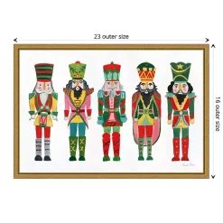 Hot Holiday Nutcrackers Framed Canvas Art Print Christmas Art & Wall Decor