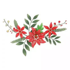 Best Holiday Poinsettia Floral Spray Wall Plaque Christmas Art & Wall Decor