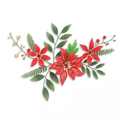 Best Holiday Poinsettia Floral Spray Wall Plaque Christmas Art & Wall Decor