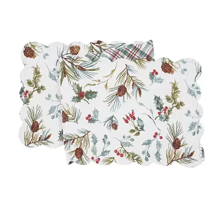 New Holly and Pinecone Reversible Table Runner Christmas Dining & Entertaining