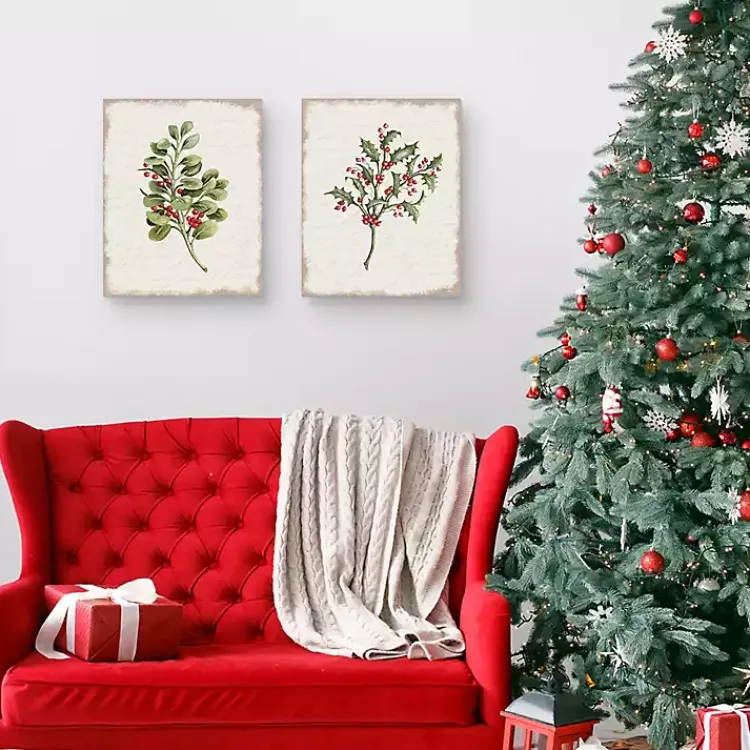 Sale Holly Berries Canvas Art Prints, Set of 2 Christmas Art & Wall Decor