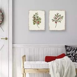 Sale Holly Berries Canvas Art Prints, Set of 2 Christmas Art & Wall Decor
