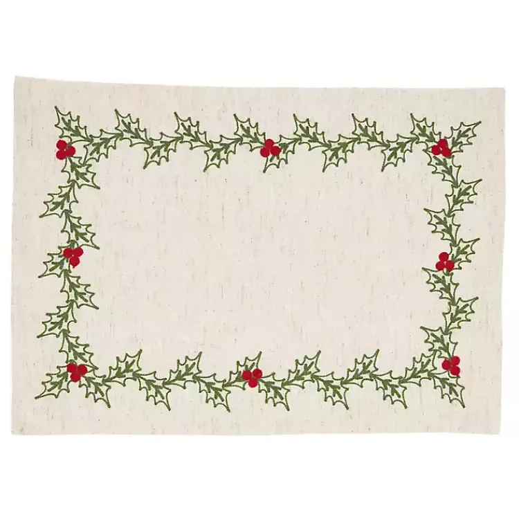 Clearance Holly Berry 8-pc. Placemat and Napkin Set Christmas Dining & Entertaining