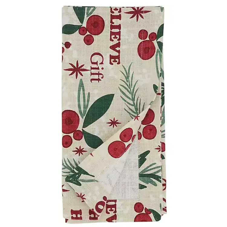 Holly Berry Typography Christmas Napkins, Set of 4 Christmas Dining & Entertaining