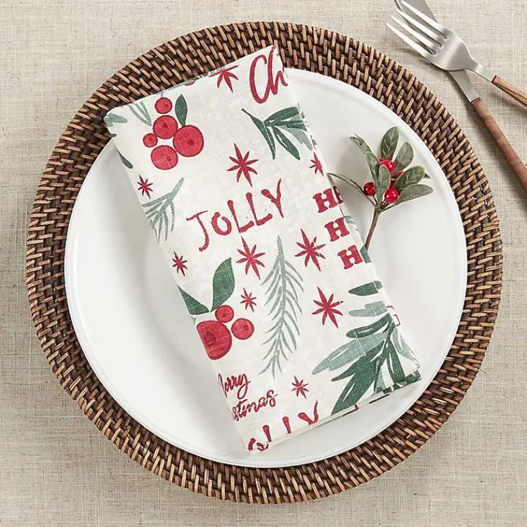 Holly Berry Typography Christmas Napkins, Set of 4 Christmas Dining & Entertaining
