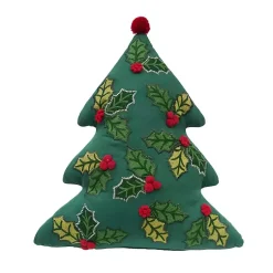 Hot Holly Christmas Tree Shaped Pillow Christmas Pillows