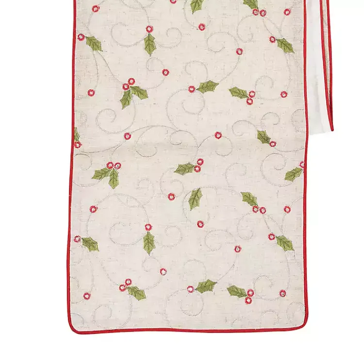 Best Holly Embroidered Table Runner Christmas Dining & Entertaining