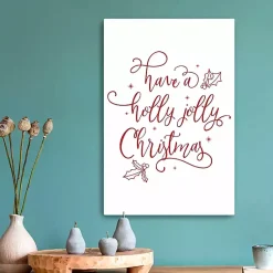 Best Holly Jolly Christmas Canvas Wall Plaque Christmas Art & Wall Decor