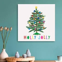 Online Holly Jolly Christmas Tree Canvas Art Print Christmas Art & Wall Decor