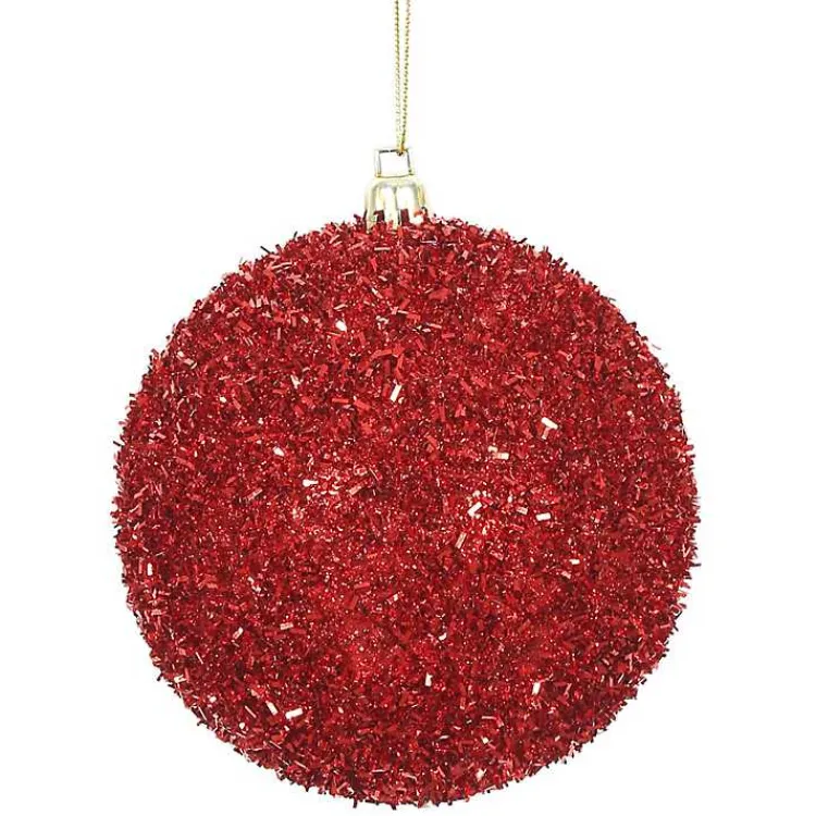 Clearance Holly Tinsel 4-pc. Christmas Ornament Set Christmas Ornaments