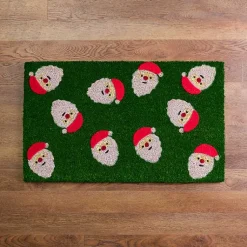 Kirklands Home Doormats|Holly Santa Christmas Doormat