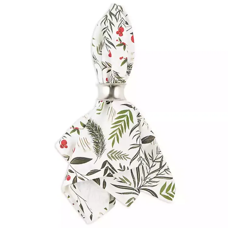 Holly Twigs Cotton Napkins, Set of 6 Christmas Dining & Entertaining