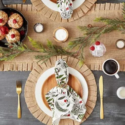 Holly Twigs Cotton Napkins, Set of 6 Christmas Dining & Entertaining