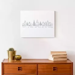Discount Home for the Holidays Village Canvas Art Print Christmas Art & Wall Decor